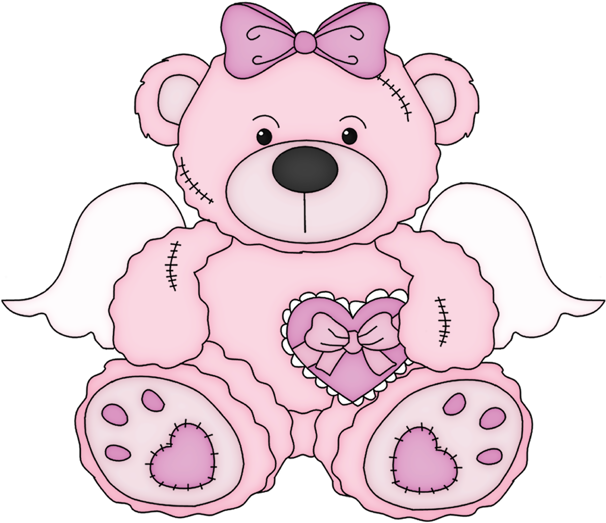 0, - Pink Bear Clip Art (600x516), Png Download