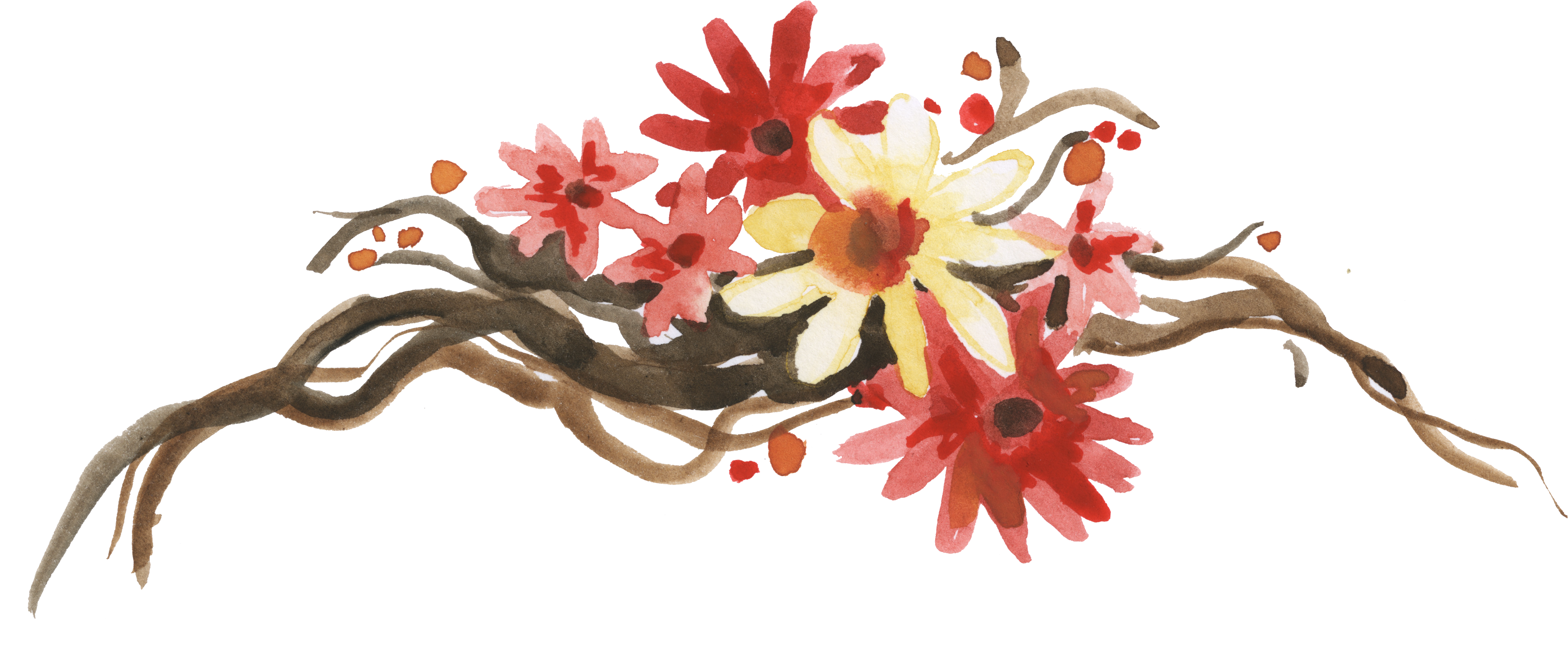 Arts Watercolour Flowers Autumn Watercolor Painting - All At Once Summer Collapsed Into Fall Quote (5776x2661), Png Download