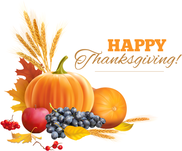 Happy Decor Png Clipart Image Sz H - Thanksgiving Clipart Transparent Background (600x496), Png Download