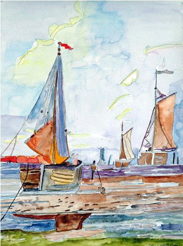 Watercolor Sailing/boats - Watercolor Painting (700x500), Png Download
