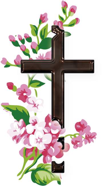 Flower Cross Png Jpg Free Library - Cross (438x707), Png Download