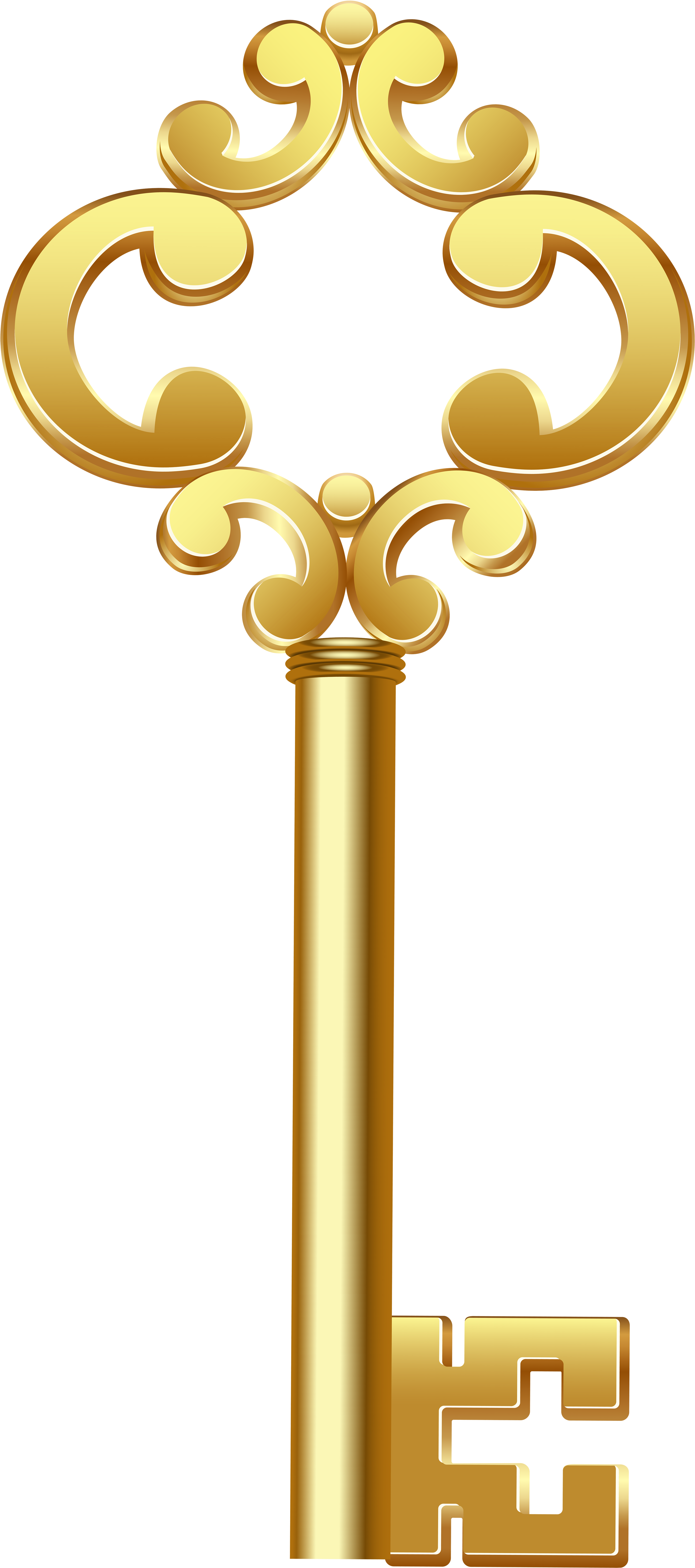 Gold Key Png Clip Art - Clip Art (3694x8000), Png Download