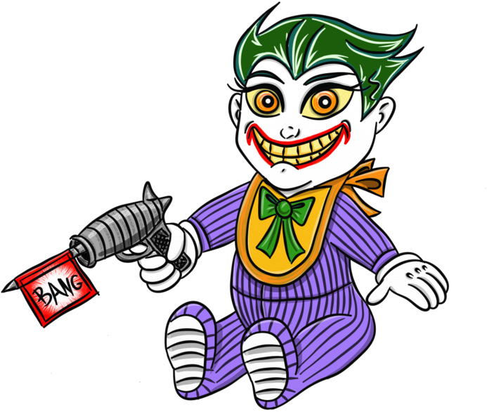 Joker Clipart Baby - Joker As A Baby (900x692), Png Download