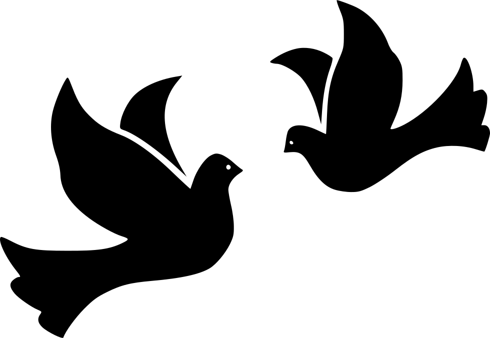 Bird Birds Dove Doves Flight Fly Flying Peace Wing - Icon Dove Flying Png (980x676), Png Download