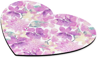 Pastel Watercolor Flower Pattern Heart-shaped Mousepad - Watercolor Painting (500x500), Png Download