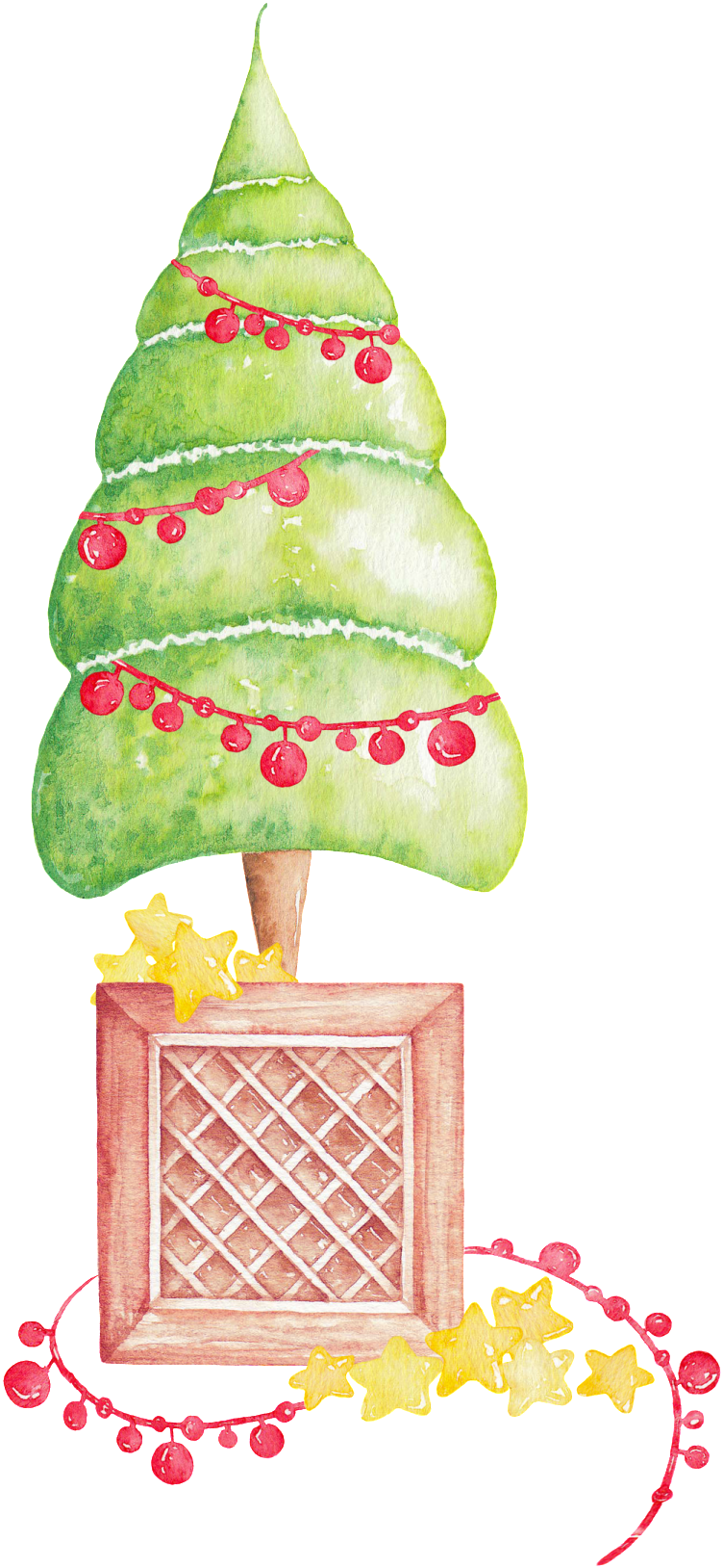Hand Painted Cute Abstract Christmas Tree Png Transparent - Thank You For Holiday Gift With Rabbit Card (1024x1874), Png Download