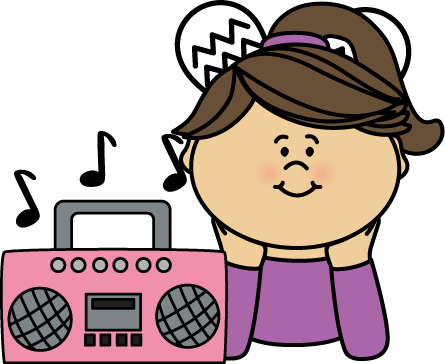Music Clipart Cute - Listen To Music Clipart (445x364), Png Download
