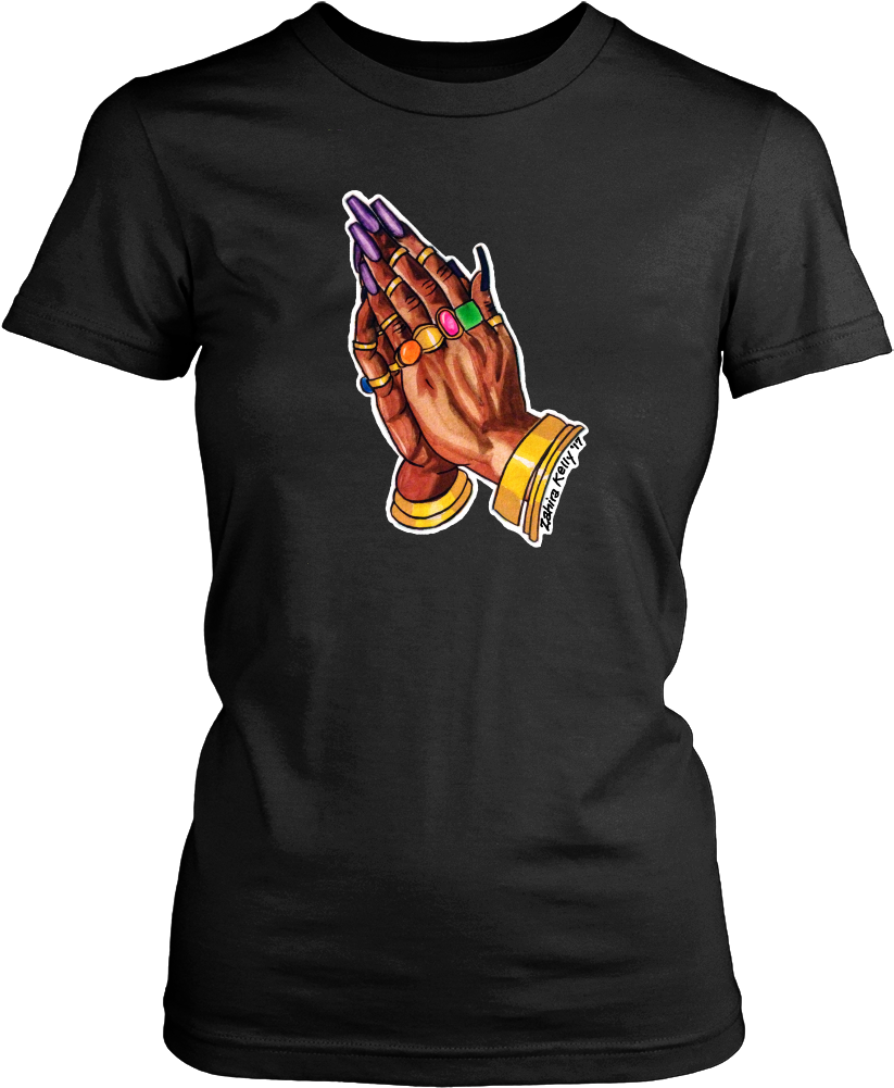 Praying Hands Womens Tee - Hockey Mom (1000x1000), Png Download