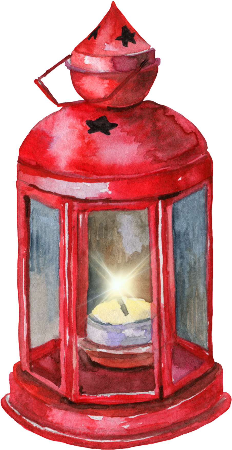 Hand Painted Cartoon Red Oil Lamp Png Transparent - Portable Network Graphics (1024x1823), Png Download