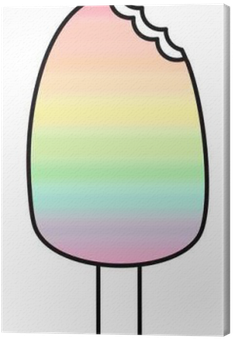 Cute Cartoon Rainbow Watercolor Bitten Ice Cream Illustration - Illustration (400x400), Png Download