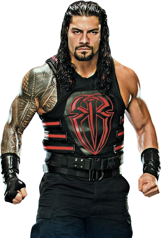Roman Reigns - Roman Reigns Red Vest (527x775), Png Download