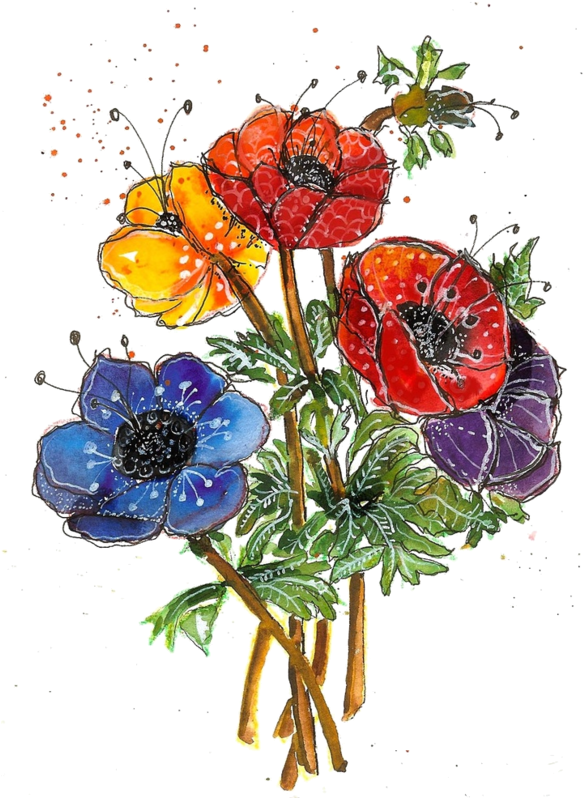 Banner Transparent Library Fleurs Flores Flowers Bloemen - Watercolor Painting (596x800), Png Download
