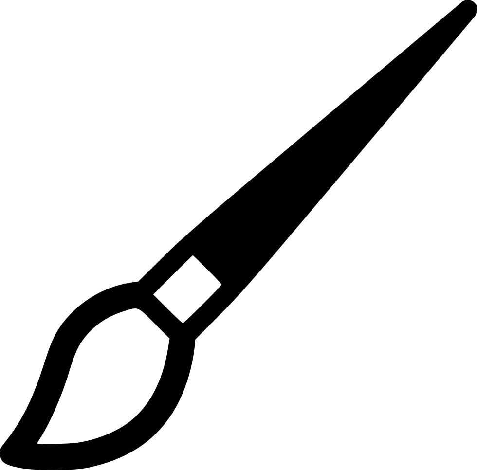 Color Paint Brush - Paint Brush Black Png (980x966), Png Download