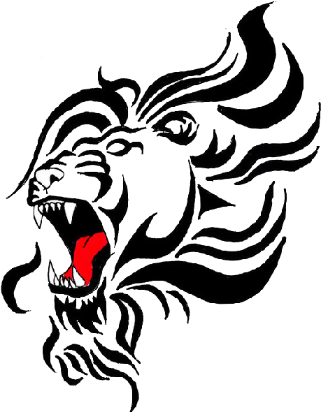 Tribal Lion Png Transparent Stock - Roaring Lion Tattoo (473x600), Png Download