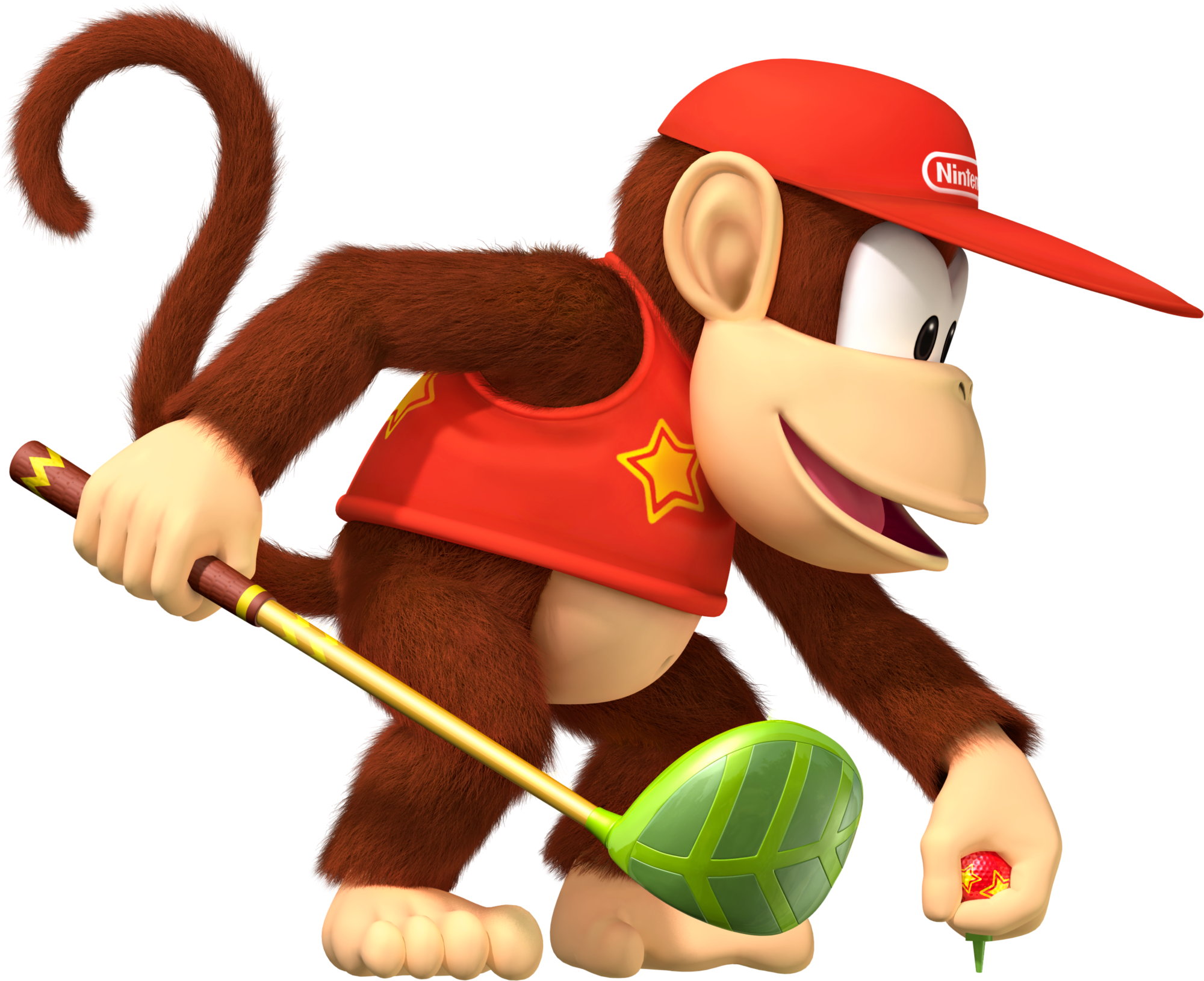 Mario Golf Png - Mario Golf World Tour Diddy Kong (589x480), Png Download