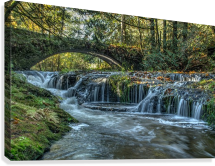 Scenic Drawing Waterfall - Scenic Waterfall Drawing (429x332), Png Download