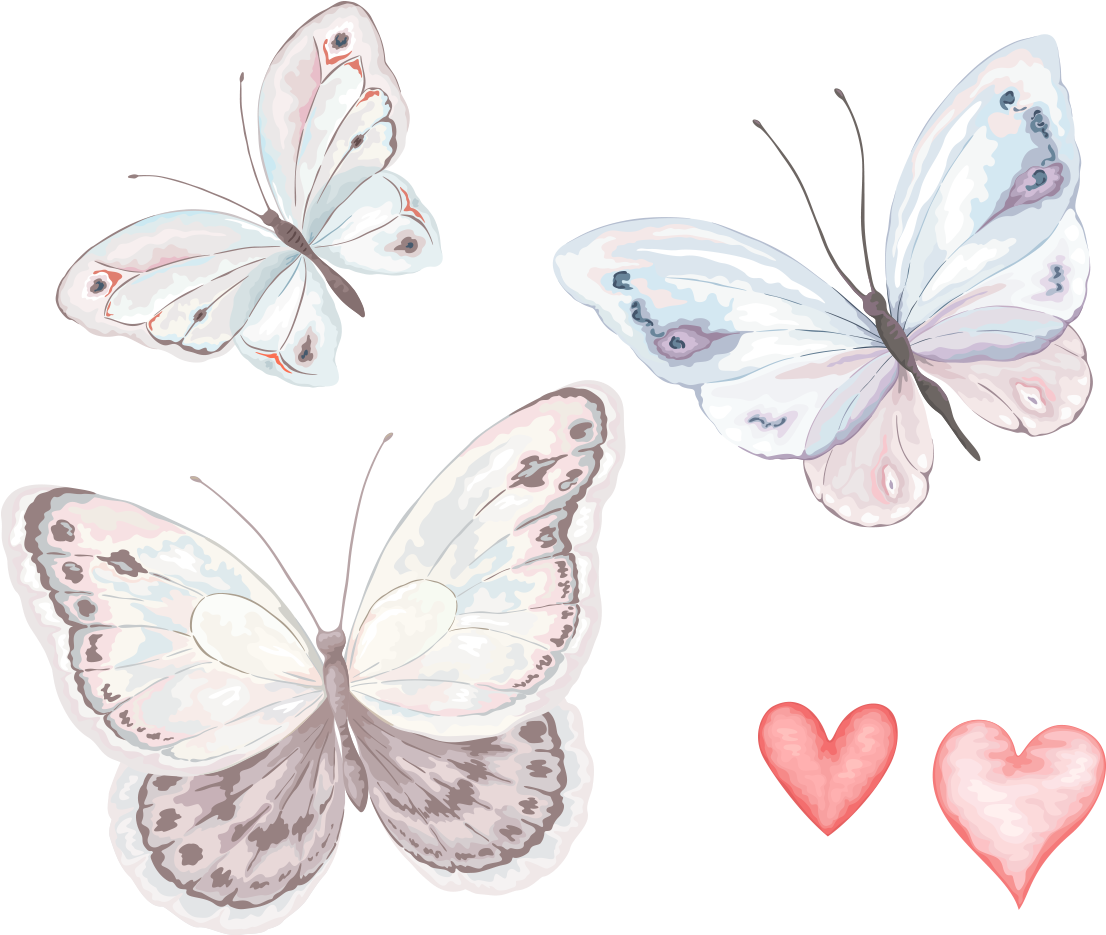Visit - Transparent Watercolor Butterfly Png (1301x934), Png Download