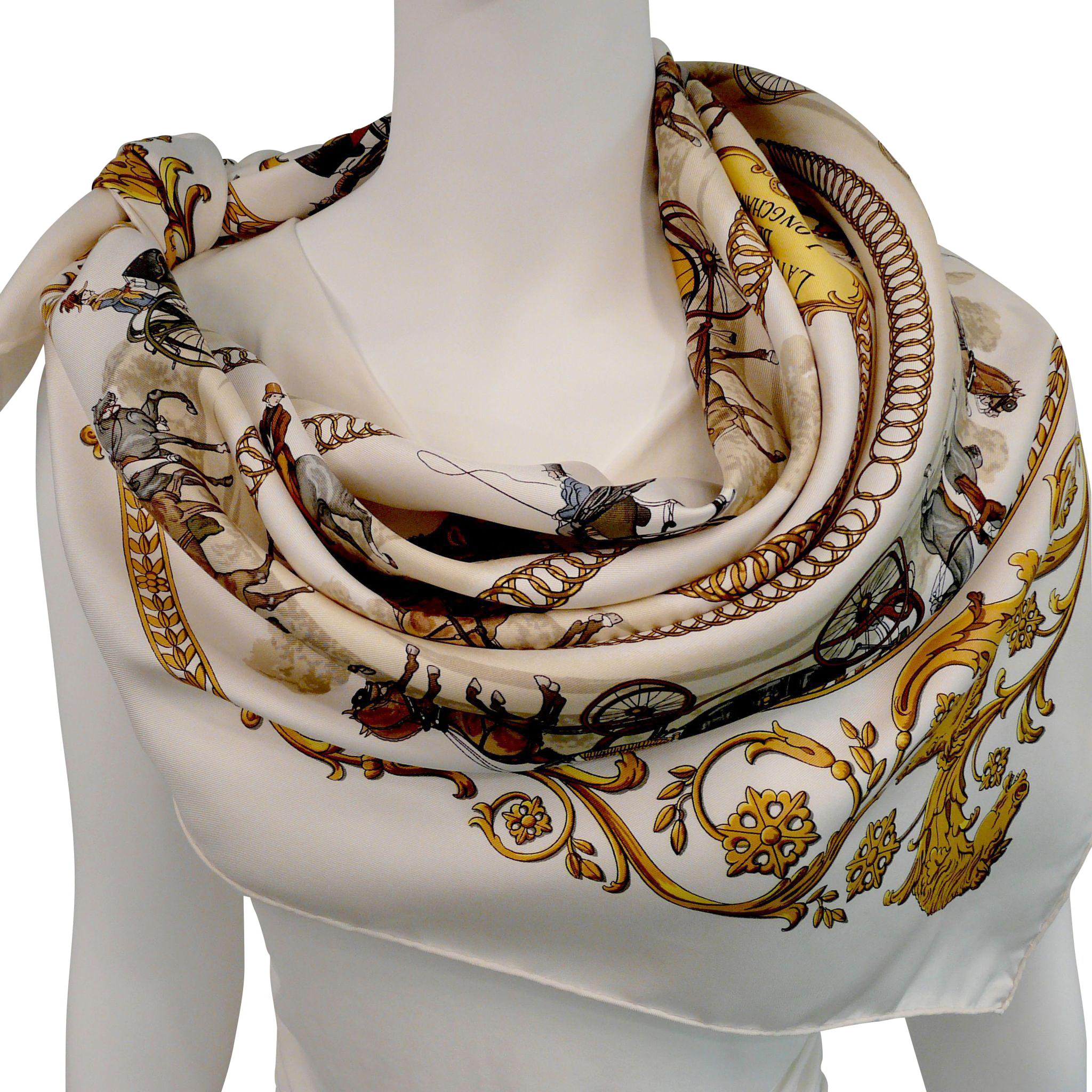 Authentic Vintage Hermes Silk Scarf La Promenade De - Best Scarf Hermes (2048x2048), Png Download