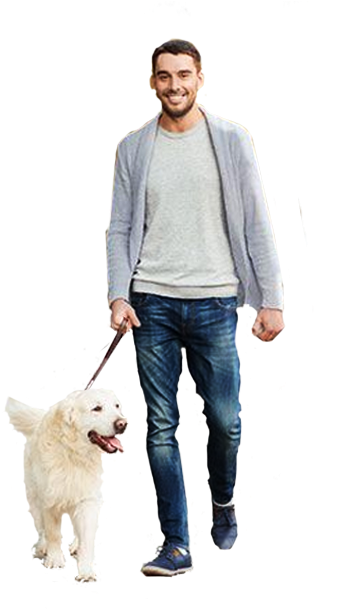 Man Dog Cutout Pinterest - Man And Dog Png (407x619), Png Download
