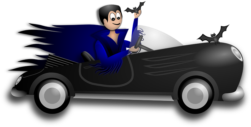 Car Clipart Halloween - Driving Car Png Clipart (960x480), Png Download