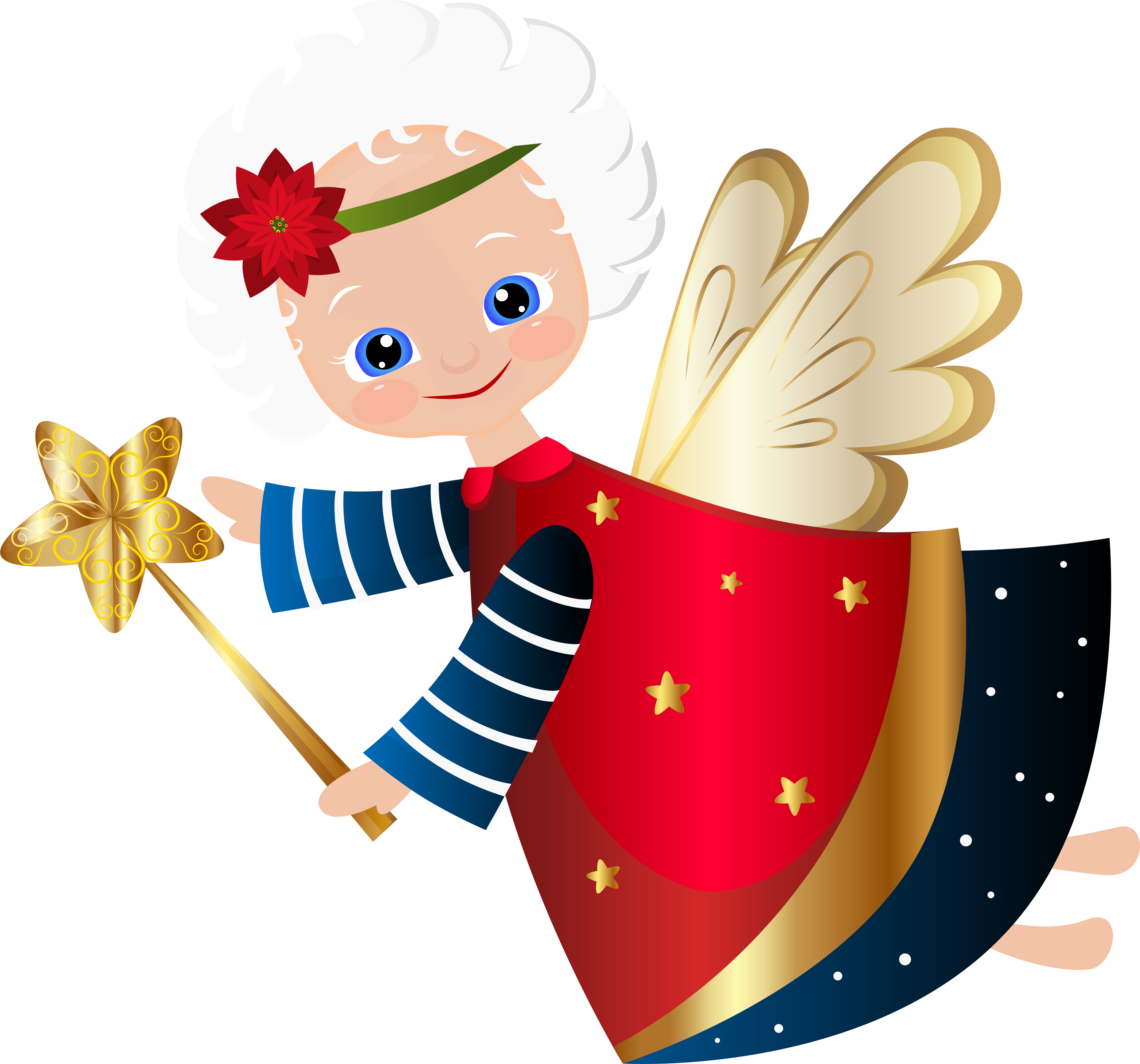 Cute Christmas Angel Transparent Png Clip Art Image - Angeles De Navidad Png (5652x5274), Png Download