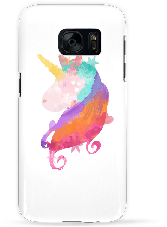 Case 3d Samsung Galaxy S7 Watercolor Unicorn By Pinkglitter - Samsung Galaxy S5 (690x850), Png Download