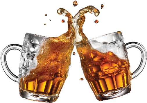 Menú De Bebidas - Beer Glasses Cheers Png (555x450), Png Download