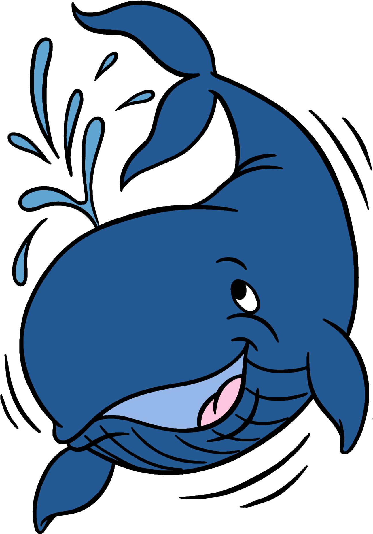 Fish Silhouette Clip Art At Getdrawings - Free Cartoon Whale Clipart (1380x1950), Png Download