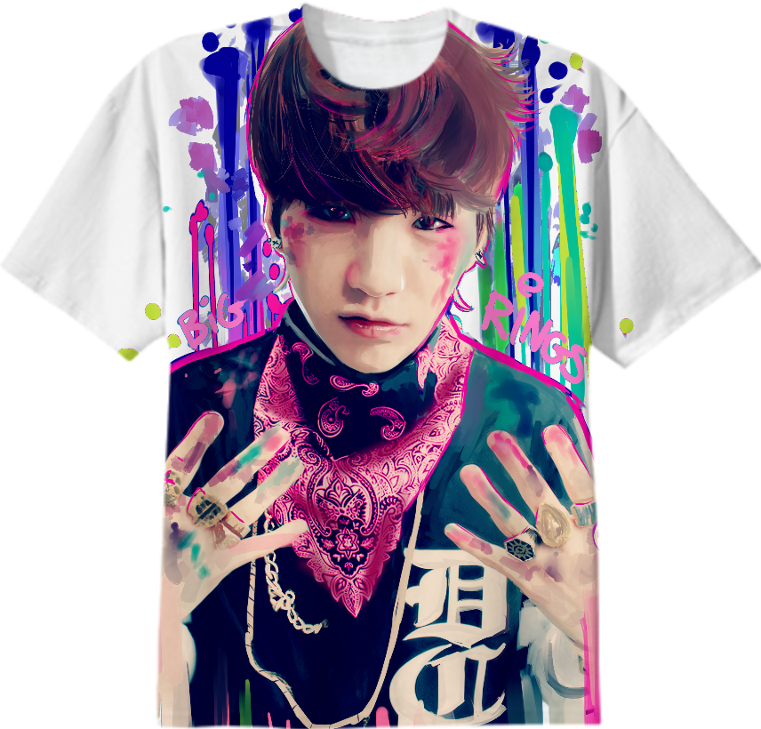 Shop Min Yoongi Cotton T-shirt By Etonani - Bts Yoongi T Shirt (856x820), Png Download