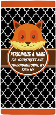 Orange Black Quatrefoil Personalized Beach Towel On - Paper (460x460), Png Download