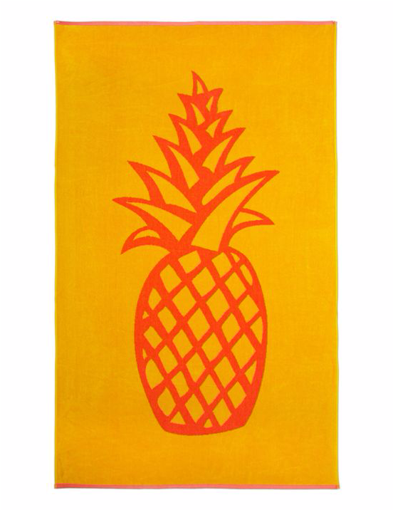 Linea Pineapple Beach Towel - Black And White Pineapple (715x715), Png Download