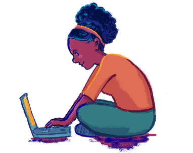 Illo Computergirl Final (429x391), Png Download