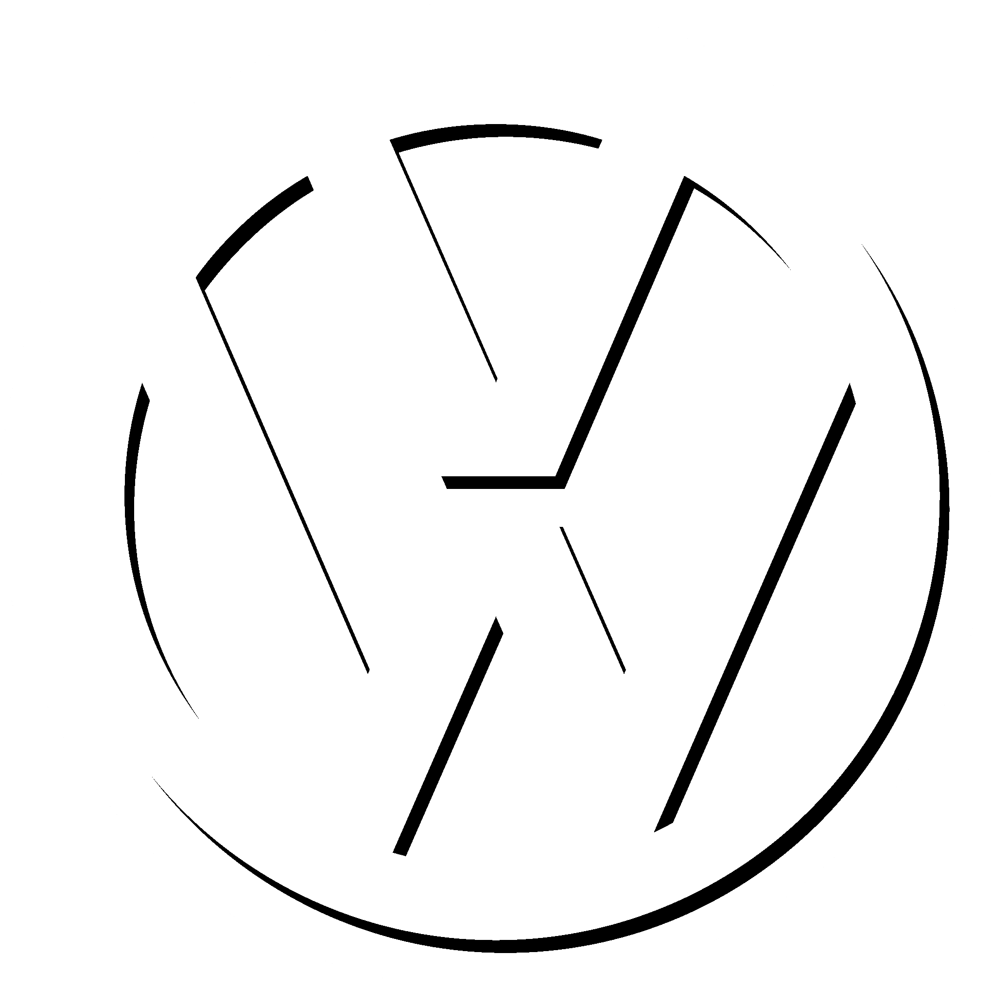 Volkswagen Vw Logo Black And White - Volkswagen Logo Png Transparent (2400x2400), Png Download