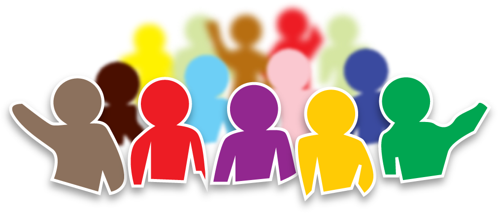 Simple Graphic Design Of A Crowd Of People In Different - Art (1024x478), Png Download