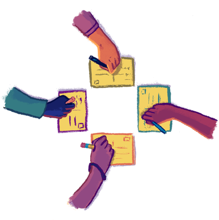 Illo Postcardhands Try (447x447), Png Download