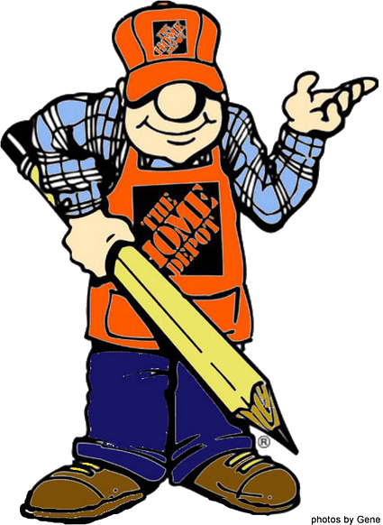 Home Depot Cartoon Man (425x582), Png Download