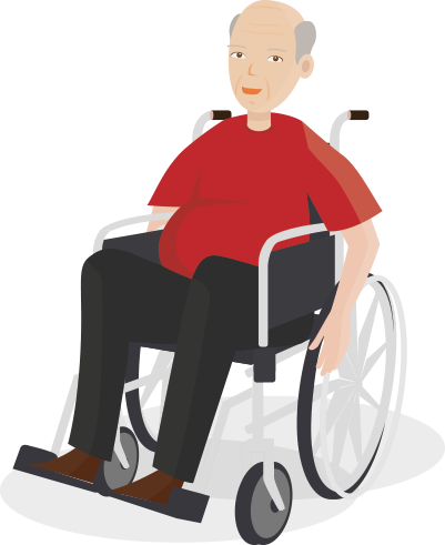 Man In Wheelchair - Wheelchair (401x491), Png Download