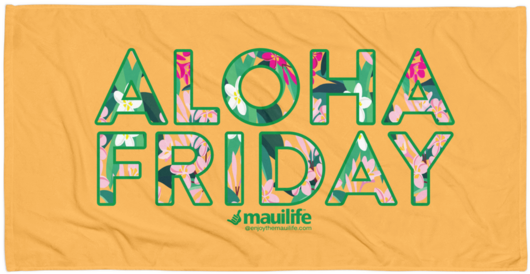 Mauilife™ Aloha Friday Orange Beach Towel - Graphic Design (600x600), Png Download