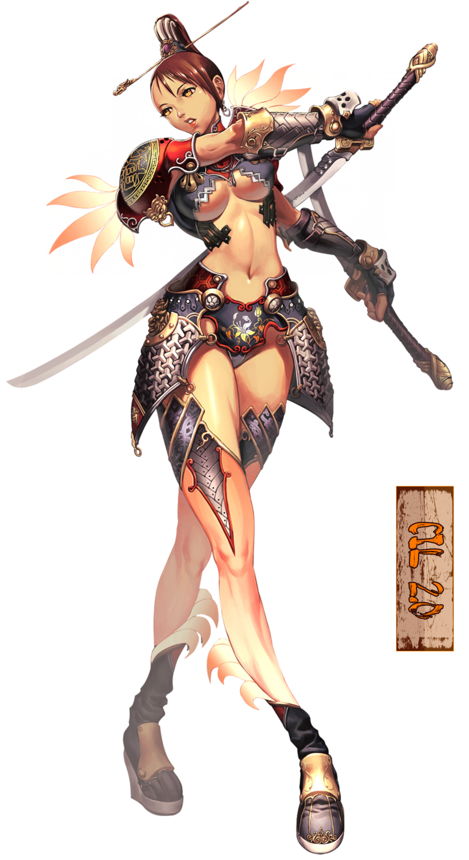 Blade And Soul - Sexy Anime Girl Blade And Soul (1600x2929), Png Download