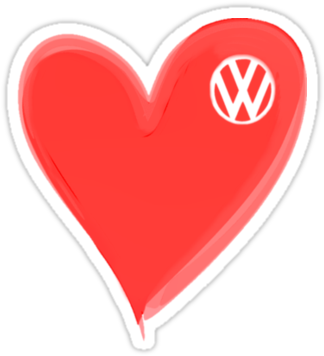 Volkswagen Love Logo Sticker By Melodyart - Vw Symbol (375x360), Png Download