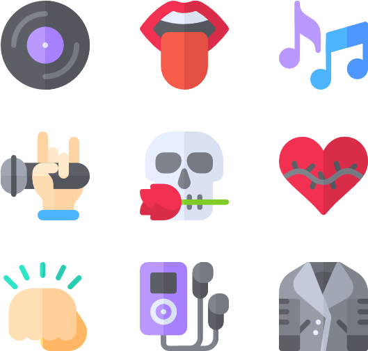 Rock & Roll 40 Icons - Rock (600x564), Png Download