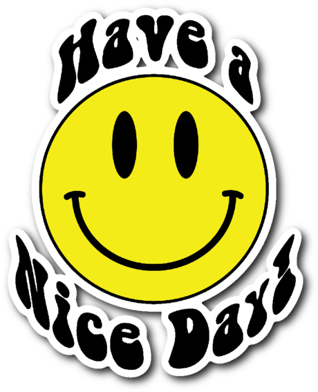 Have A Nice Day Smiley Face Emoji Vinyl Die Cut Sticker - Have A Nice Day Emoji (600x600), Png Download