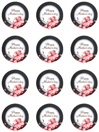 Mother's Day Round Stickers - Icon (386x500), Png Download