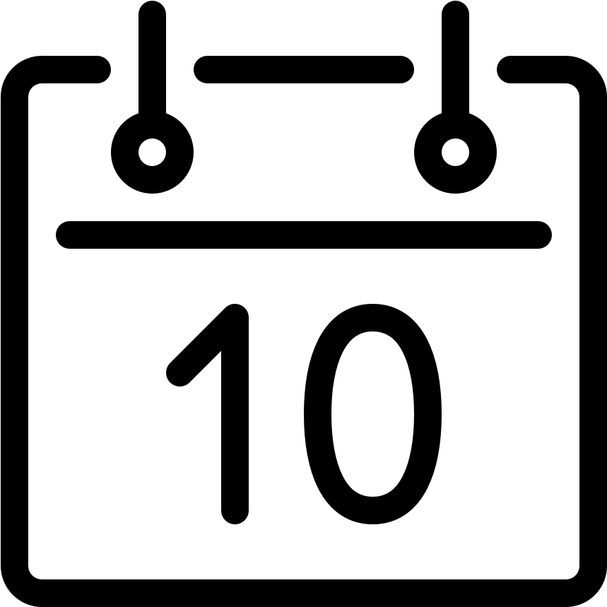 Calendar Date 10 Calendar Date 10 Calendar Date - Calendar Png Icon With 10 (960x960), Png Download