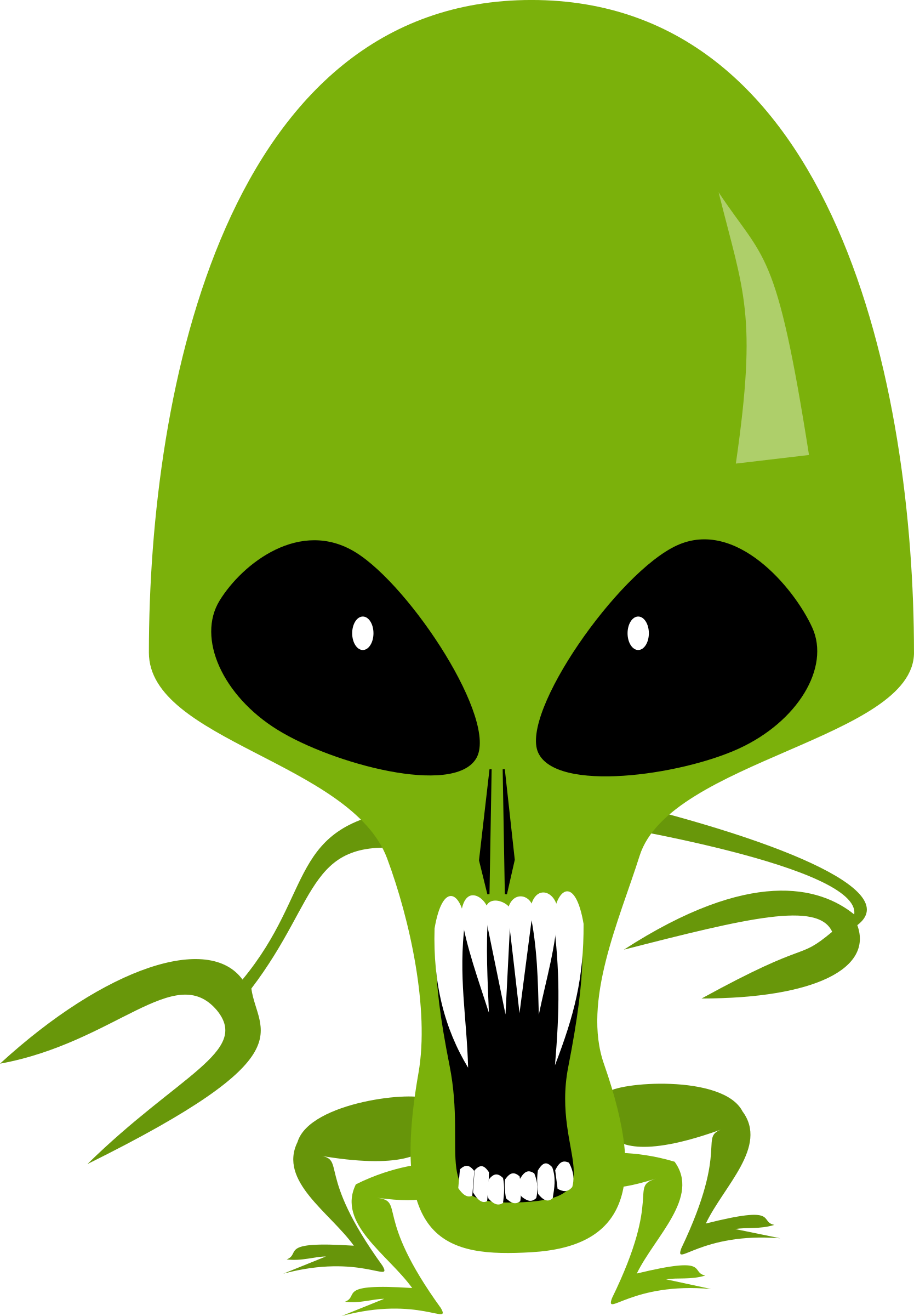 Green Alien Clip Art At Clker - Alien Vector (414x596), Png Download