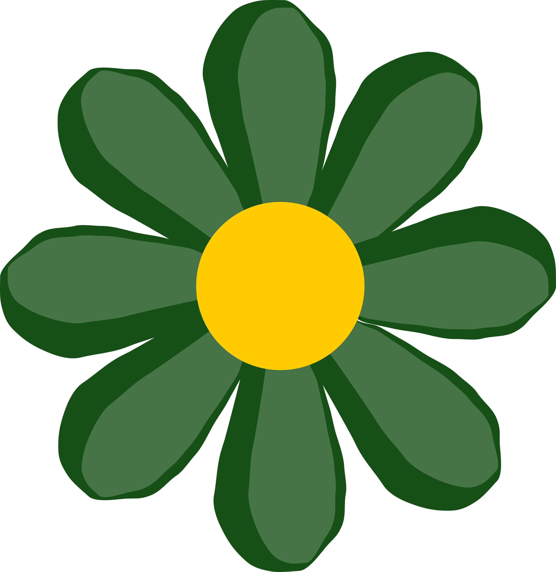 Jpg Library Big Image Png - Flowers Clipart Green (2331x2400), Png Download