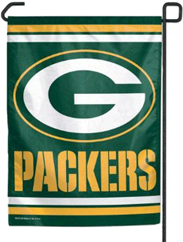 Green Bay Packer Garden Flag 15"h With Flag Pole 2 - Green Bay Packers Pillow (500x500), Png Download