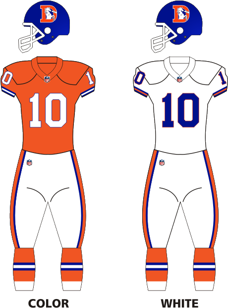 Broncos 1968-96 Uniforms - Mlb On Fox 1996 Schedule (545x652), Png Download