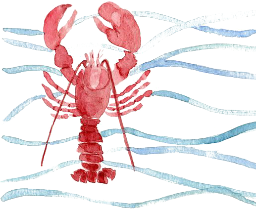 Red Painting Printmaking Download - Lobster Illustration Png (564x518), Png Download