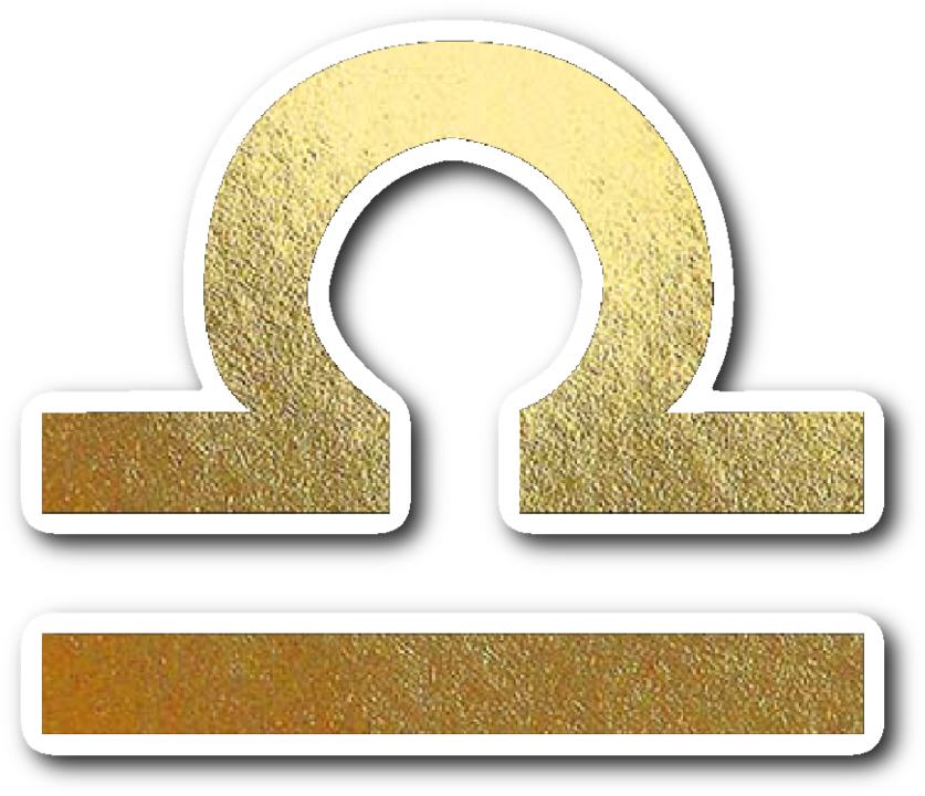 Libra Gold Sign Vinyl Sticker - Zodiac (1024x1024), Png Download